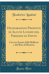 Dichiarazioni Proposte Di Alcuni Luoghi del Paradiso Di Dante: Con Un Esame Della Bellezza E del Riso Di Beatrice (Classic Reprint)