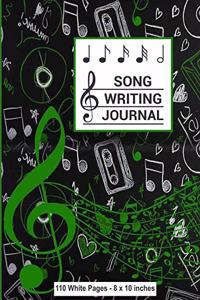 Song Writing Journal 110 White Pages 8x10 inches