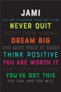 Jami You Are Stronger Than You Think Never Quit Prove Them Wrong Dream Big You Have What It Takes Think Positive You Are Worth It Dont Stop Believing You've Got This You Can And You Will