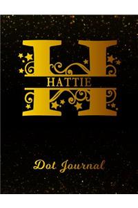 Hattie Dot Journal: Letter H Personalized First Name Personal Dotted Bullet Grid Writing Notebook Black Gold Glittery Space Effect Cover Daily Diaries for Journalists &