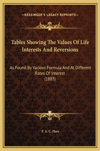 Tables Showing The Values Of Life Interests And Reversions