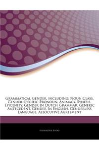 Articles on Grammatical Gender, Including: Noun Class, Gender-Specific Pronoun, Animacy, Synesis, Epicenity, Gender in Dutch Grammar, Generic Antecede