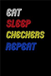 Eat Sleep checkers Repeat Notebook Fan Sport Gift