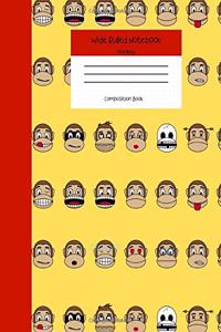 Wide Ruled Monkey Notebook Composition Book