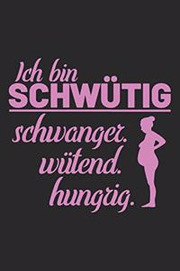 Ich bin schwütig schwanger. wütend. hungrig.