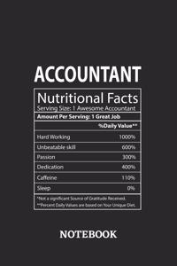 Nutritional Facts Accountant Awesome Notebook