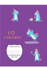 I Love Unicorns Composition
