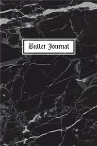 Bullet Journal: Black Marble 150 Dotted Page 6x9 Notebook