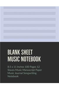 Blank Sheet Music Notebook