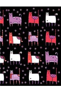 My Big Fat Journal Notebook For Cat Lovers Funny Cats Wearing Socks Pattern 9