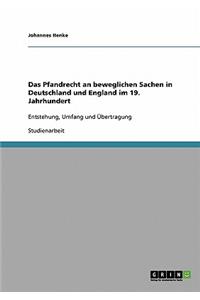 Das Pfandrecht an beweglichen Sachen in Deutschland und England im 19. Jahrhundert