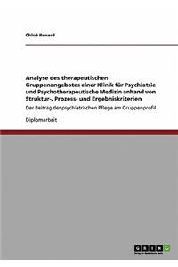 Analyse des therapeutischen Gruppenangebotes einer Klinik für Psychiatrie und Psychotherapeutische Medizin anhand von Struktur-, Prozess- und Ergebniskriterien