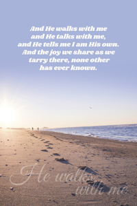 Funeral Bulletin: He Walks with Me (Package of 100)
