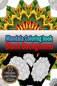 MANDALA Coloring Book Black Background