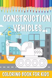 Construction Vehicles Coloring Book For Kids