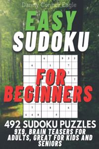 Sudoku for Beginners 9x9, Brain Teasers for Adults, Great for Kids and Seniors