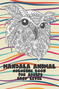 Coloring Book for Adults Mandala Animal - Easy Level