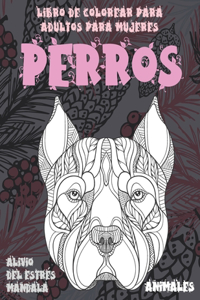 Libro de colorear para adultos para mujeres - Alivio del estrés Mandala - Animales - Perros