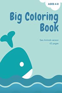 Big coloring book with ocean animals