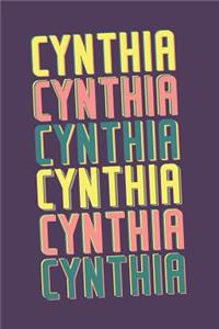 Cynthia Journal: Lined Journal / Notebook - Personalized Name Cynthia Gift - Vintage Typography - 120 Pages For Writing And Note Taking