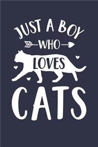Just A Boy Who Loves Cats Notebook - Gift for Cat Lovers - Cat Journal