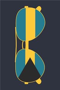 Bahamas Notebook 'Bahamas Sunglasses' - Holiday Planner - Bahamian Flag Diary - Bahamas Travel Journal