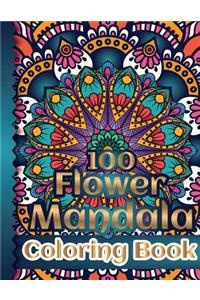 100 Flower Mandala Coloring Book
