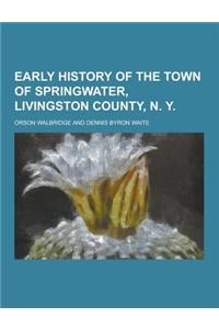 Early History of the Town of Springwater, Livingston County, N. y