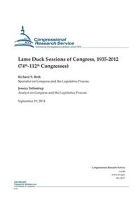 Lame Duck Sessions of Congress, 1935-2012 (74th-112th Congresses)