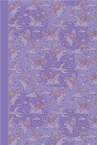 Sketch Journal: Baby Pegasus (Purple) 6x9 - Pages Are Lined on the Bottom Third with Blank Space on Top
