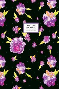 Dot Grid Journal - Dotted Notebook, 8.5 X 11: Purple & Black Floral Soft Cover, Extra Large