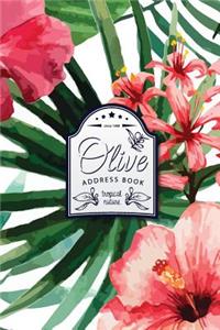 Olive Address Book: Tropical Address Book (Pocket Size 6x9