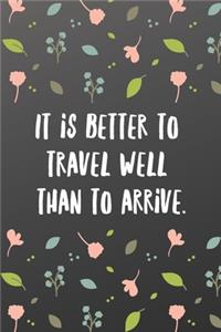 It is better to travel well than to arrive.