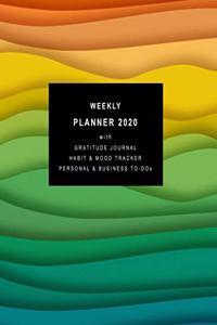 Weekly Planner 2020 with Gratitude Journal, Habit & Mood Tracker, Personal & Business TO-DOs