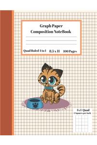 Graph Composition Notebook 4 Squares per inch 4x4 Quad Ruled 4 to 1 / 8.5 x 11 100 Sheets