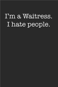 Funny Waitress 120 Page Notebook Lined Journal Minimal Sarcastic Gift Idea