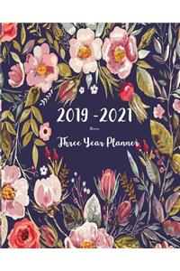 2019-2021 Three Year Planner-Flowers
