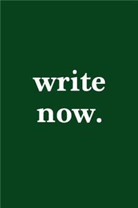 Write Now. Journal White on Green Design