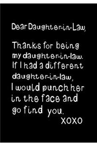 Dear Daughter-In-Law, Thanks for being my Daughter-In-Law