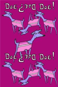 Journal Notebook For Dog Lovers, Purple Dogs in a Row 5