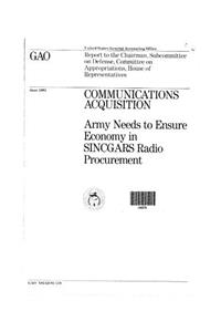 Communications Acquisition: Army Needs to Ensure Economy in Sincgars Radio Procurement