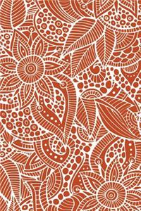 Deco Floral Notebook: Terracotta: Notebook 6 X 9: Notebook 250 Pages