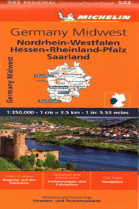 Germany Midwest - Michelin Regional Map 543