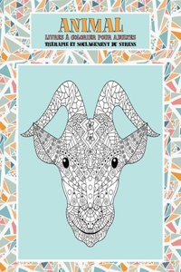 Livres à colorier pour adultes - Thérapie et soulagement du stress - Animal