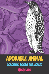 Adorable Animal Coloring Books for Adults - Thick Lines