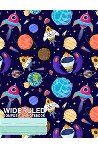 Rocket Ships And Planets Composition Notebook