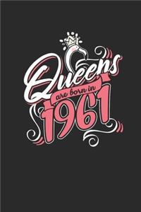 Queens Are Born In 1961: Dotted Bullet Journal (6 X 9 -120 Pages) for Birthday Gift Idea for Women