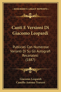 Canti E Versioni Di Giacomo Leopardi