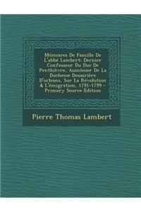 Memoires de Famille de L'Abbe Lambert