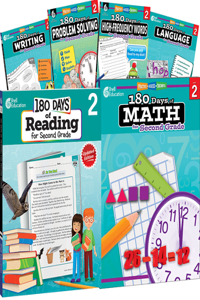 180 Days™: Reading, High-Frequency Words, Math, Problem Solving, Writing, & Language for Grade 2: 6-Book Set